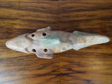 Vintage Mexican Folk Art Ceramic Clay Fish Flute Musical Instrument Mayan Style