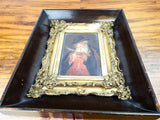 Antique Oil Painting On Porcelain 19th C after Georg Hom German Plaque Miniature