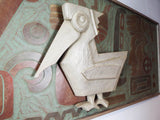 Vintage Large MCM Abstract Wall Art Sculpture ~ Pelican Bird