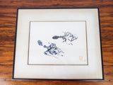 Vintage Japanese Gyotaku Squid Print ~ Don Hubbard