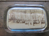 Antique Photo Glass Paperweight Tourist Gift