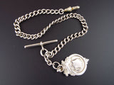 Antique English Sterling Silver Albert Watch Chain 13"