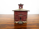 Cast Iron Red House Piggy Bank~ J & E Stevens