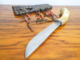 Antique 19th C Stag Horn Indian Native American Knife