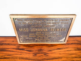 WCTU San Diego Temperance Bronze Memorial Plaque for Johanna Reimers