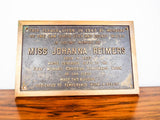 WCTU San Diego Temperance Bronze Memorial Plaque for Johanna Reimers