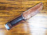 Vintage WW2 Era RH PAL 38 Military Knife Made in USA Fixed Blade Leather Sheath