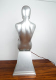 Art Deco Style Silver Nude Female Table Lamp