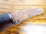 Vintage WW2 Era RH PAL 38 Military Knife Made in USA Fixed Blade Leather Sheath