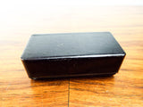 Antique 19th C Lacquered Wood Tobacco Snuff Pill Box Miniature Silver Inlaid Box