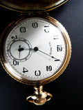 Antique 14K Solid Gold Illinois Pocket Watch Case Co Full Hunter Puritan 1916