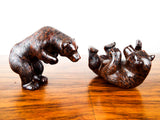 Antique Jasper Bear Carvings Stone Playful Animals Grizzly Brown Bears Asian