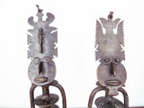 Vintage Patinated Bronze African Sculptures