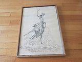 Realism Pen Drawings of Cowboy & Horse by Robert Farber - Yesteryear Essentials
 - 1