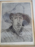 Antique Original Augustus Edwin John Signed Etching