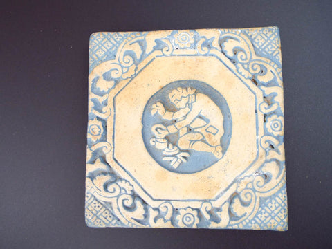 Antique 19th C Moravian Pottery Mercer Pottery Tile