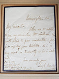 Original 1834 English Romantics Poet Leigh Hunt Hand Written Letter & Portrait