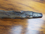 Antique Briar Walking Stick Carved Stag Horn Handle