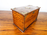 Antique English Wooden Oak Cigarette Box