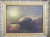 Antique Framed Seascape Oil on Canvas Painting