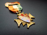 Antique Religious Temperance Army One Year TA Medal Edwardian Badge Ribbon Pin