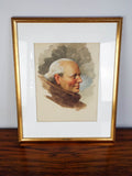 1903 Signed Watercolor Portrait Painting ~ Paul E Harney