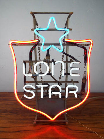 Vintage 1970s Advertising Sign Lone Star Beer Working Neon Light