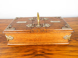 Antique German Wooden Oak Cigarette Cigar Humidor