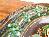 Antique Russian Arts & Crafts Majolica Charger Glazed Centerpiece Plate 1900s