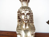 Vintage 1970s Hollywood Regency Female Greek Sphinx Candle Holders Sculptures