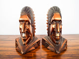 Art Deco Style Indian Chief Geometric Bookends