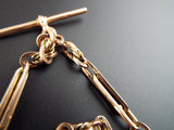 Antique English 9K Gold Pocket Watch Albert Chain 14"