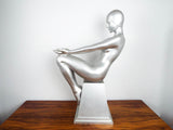 Art Deco Style Silver Nude Female Table Lamp