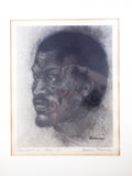 Vintage Signed Art Print  of Paul Robeson ~ By Edward Biberman