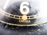 Vintage WW2 Chelsea Mark I Deck Clock Bakelite US Navy Black Face 1943 Mounted