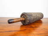 Antique Primitive Wood & Leather Rolling Pin