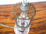 Vintage 1950s Bird Cage Mechanical Wind Up Clock w Rotating Bird Occupied Japan