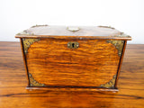 Antique English Wooden Oak Cigarette Box