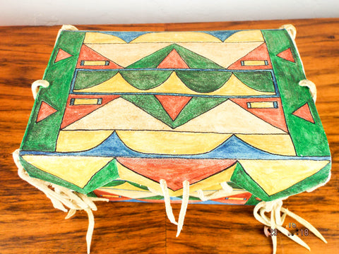 Vintage Sioux Plains Tribes Indians Parfleche Box Many Horses IIII M Schwab