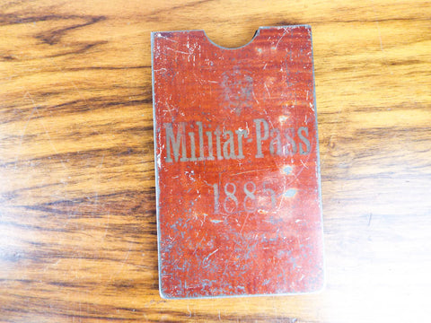 Antique German 1885 Metal Military Pass Etui Wallet