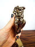 Vintage Abstract Art Mid Century Ballerina Sculpture Brass Dancer Statue Dancing