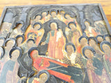 18th C Antique Religious Painted Icon Dormition Orthodox Art Mary Mother of God