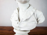 Antique French Sevres Bisque Head Of Boy Bust Sculpture Brongniart After Houdon