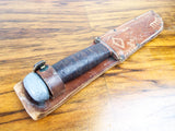 Vintage WW2 Era RH PAL 38 Military Knife Made in USA Fixed Blade Leather Sheath