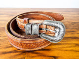 Vintage Chet Vogt Sterling Silver Western Buckle Set