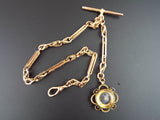 Antique English 9K Gold Pocket Watch Albert Chain 14"