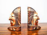 Art Deco Style Indian Chief Geometric Bookends