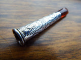 Antique Amber Silver Cheroot Holder & Case