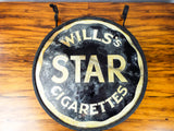 Antique British Advertising Wills Star Cigarettes Sign ~ Double Sided