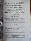 First Edition 1730 Francis Bacon Opera Omnia ~ Volume 1